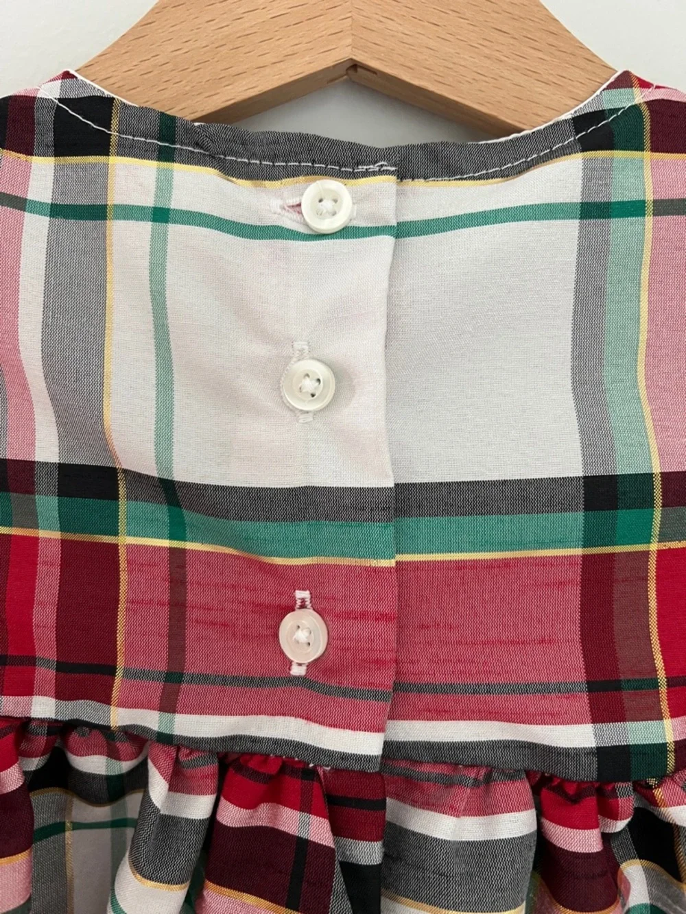 Gymboree | Plaid Toddler Dress Green Red Bow 18-24M